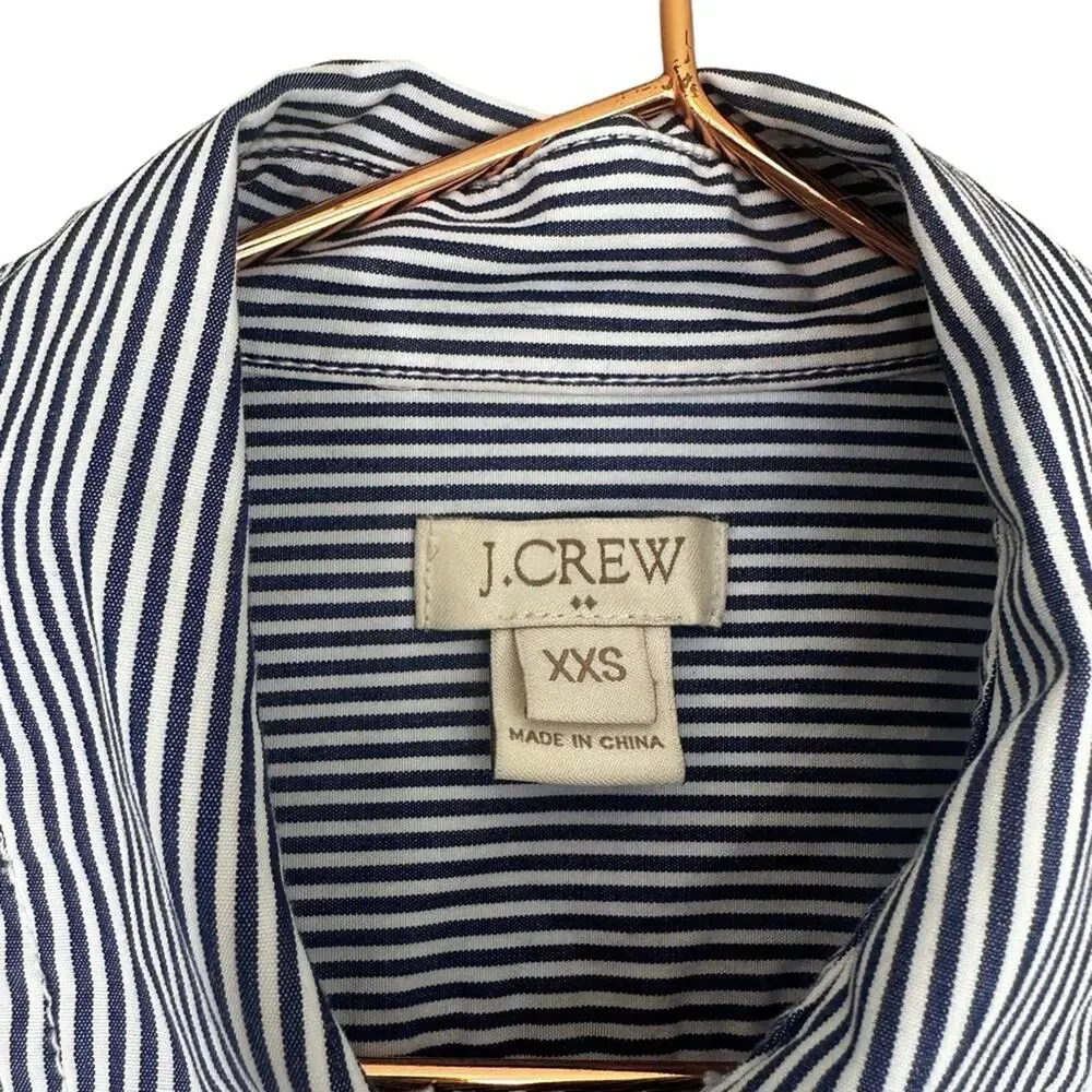 J.Crew Factory Cocktail Stripe Cotton Poplin Shirt Dress XXS